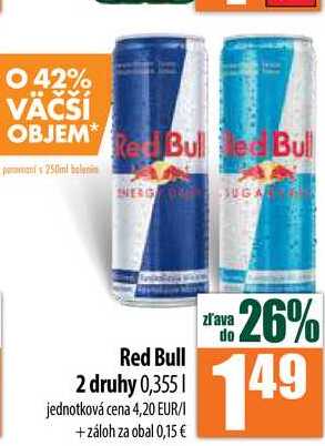Red Bull 2 druhy 0,355 l 