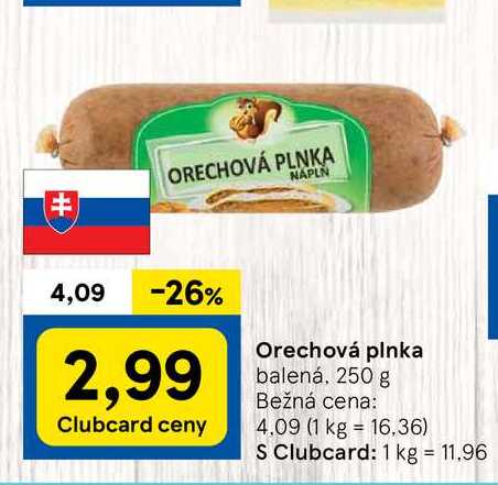 Orechová plnka, 250 g