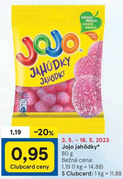 Jojo jahôdky, 80 g