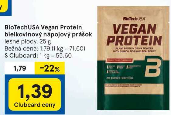 BioTechUSA Vegan Protein bielkovinový nápojový prášok, 25 g