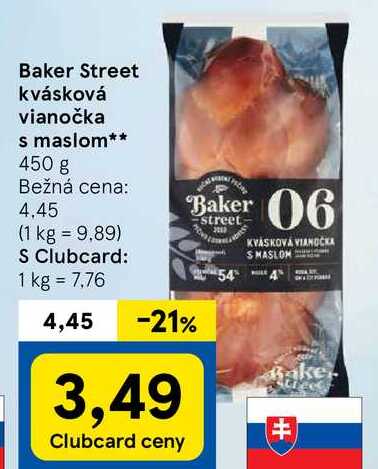 Baker Street kvásková vianočka s maslom, 450 g