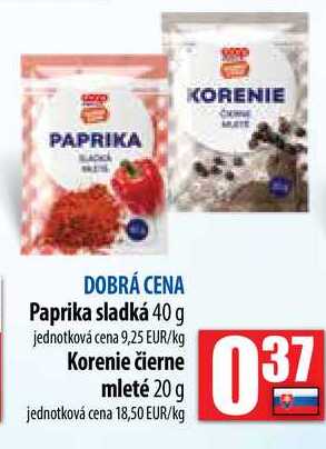 korenie čierne mleté 20 g