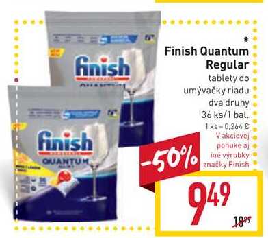 Finish Quantum Regular tablety do umývačky riadu 36 ks