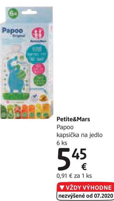 Petite&Mars Papoo kapsička na jedlo, 6 ks