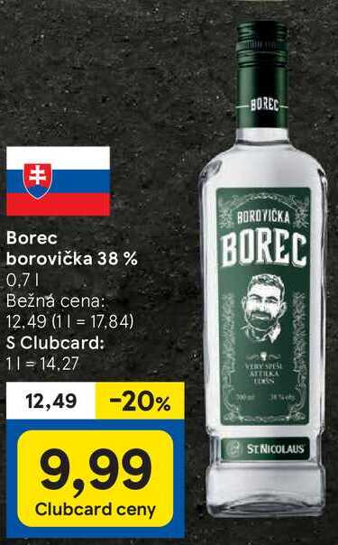 Borec borovička 38%, 0,7 l