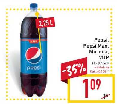 Pepsi / Pepsi Max / Mirinda / 7UP 2,25 l
