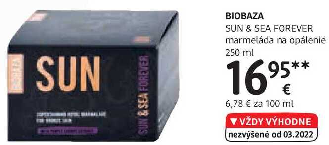 BIOBAZA SUN & SEA FOREVER marmeláda na opálenie, 250 ml