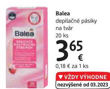 Balea depilačné pásiky na tvár, 20 ks