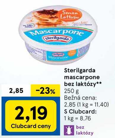 ARCHIV, Sterilgarda mascarpone bez laktózy, 250 g v akcii platné do:  5.9.2023