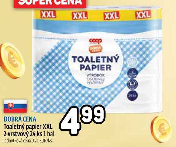 Toaletný papier XXL 2-vrstvový 24 ks 