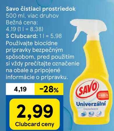 Savo čistiaci prostriedok, 500 ml