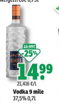 Vodka 9 mile 37,5% 0,7L 