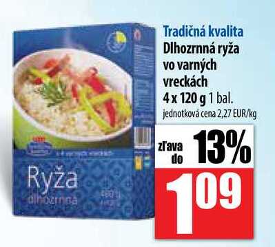 Dlhozrnná ryža vo varných vreckách 4x 120 g