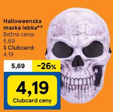 Halloweenska maska lebka**