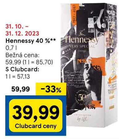 Hennessy 40 %, 0,7 l
