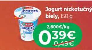 Sabi Jogurt nízkotučný biely, 150 g  v akcii