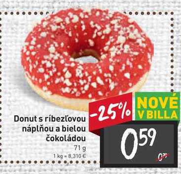 Donut s ríbezľovou náplňou a bielou čokoládou 71 g