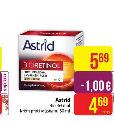 Astrid Bio Retinol krém proti vráskam, 50 ml