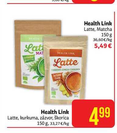 Health Link Latte, Matcha 150 g