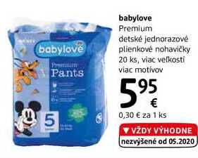 babylove Premium detské jednorazové plienkové nohavičky, 20 ks