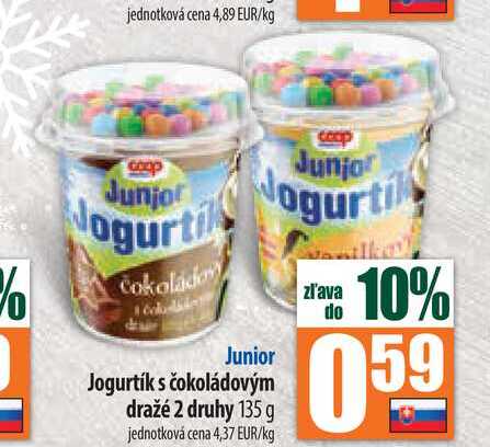 Jogurtík s čokoládovým dražé 2 druhy 135 g