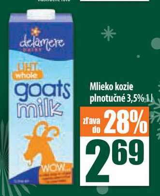 Mlieko kozie plnotučné 3,5% 1 l