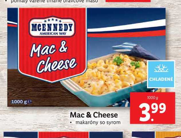 MCENNEDY Mac & Cheese makaróny so syrom 1000 g v akcii