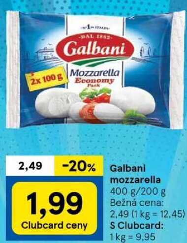 Galbani Mozzarella, 400 g/200 g