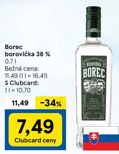 Borec borovička 38 %, 0,7 l