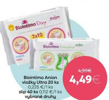 Biointimo Anion vložky Ultra 20 ks