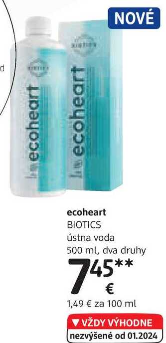 ecoheart BIOTICS ústna voda, 500 ml