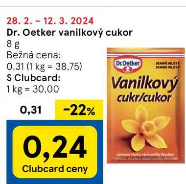 Dr. Oetker vanilkový cukor, 8 g