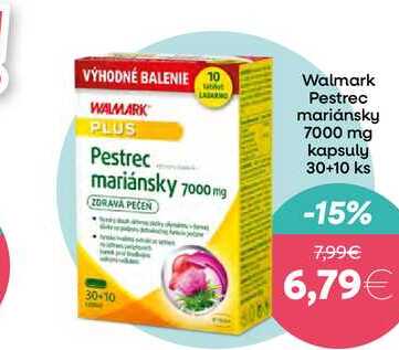 Walmark Pestrec mariánsky 7000 mg kapsuly 30+10 ks 