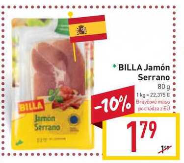 BILLA Jamón Serrano 80 g  
