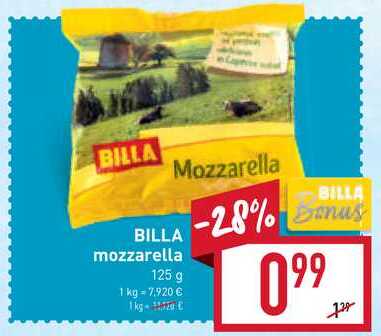 BILLA mozzarella 125 g 