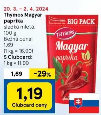 Thymos Magyar paprika sladká, 100 g