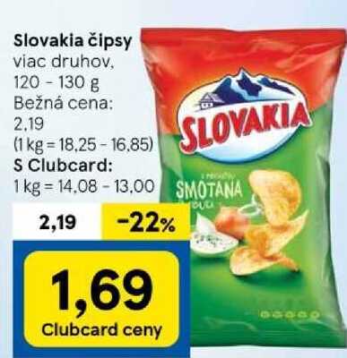 Slovakia čipsy, 120-130 g
