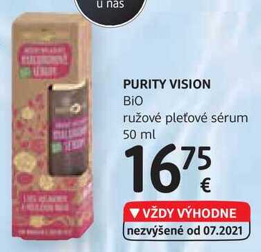 PURITY VISION BIO ružové pleťové sérum, 50 ml 
