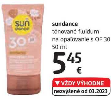 sundance tónované fluidum na opaľovanie s OF 30, 50 ml 
