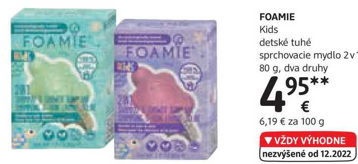 FOAMIE Kids detské tuhé sprchovacie mydlo 2v1, 80 g