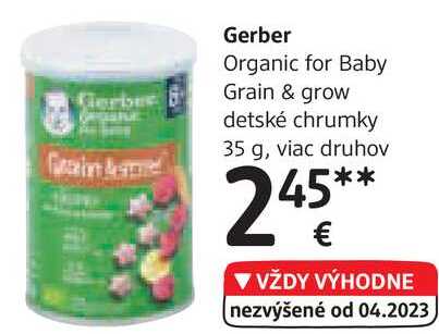 Gerber Organic for Baby Grain & grow detské chrumky, 35 g