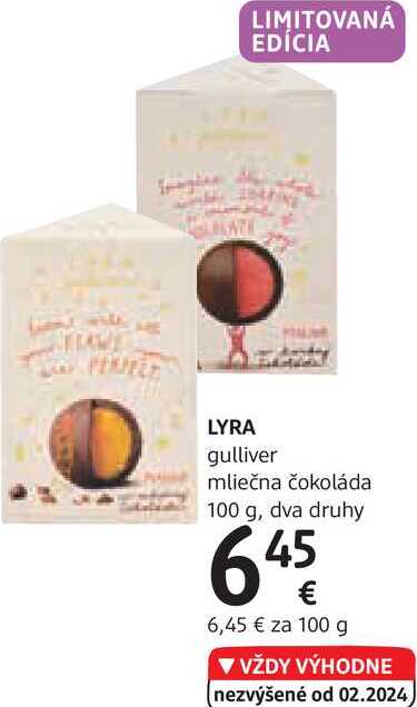 LYRA gulliver mliečna čokoláda, 100 g