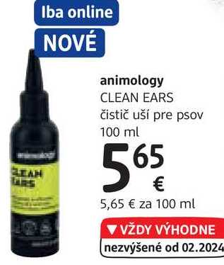 animology CLEAN EARS čistič uší pre psov, 100 ml 