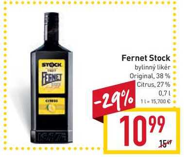 Fernet Stock bylinný likér 0,7 l