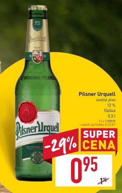 Pilsner Urquell svetlé pivo 12% fľaška 0,5 l