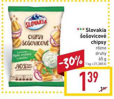Slovakia šošovicové chipsy 65 g 