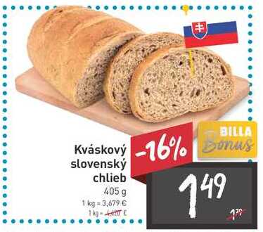 Kváskový slovenský chlieb 405 g 
