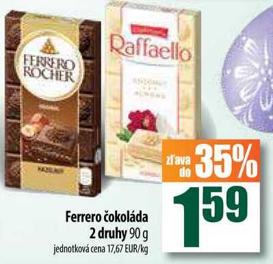 Raffaello Ferrero čokoláda 2 druhy 90 g