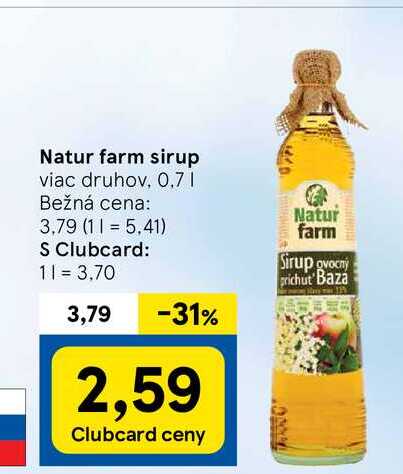 Natur farm sirup, 0,7 l