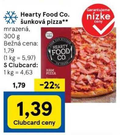 Hearty Food Co. šunková pizza, 300 g